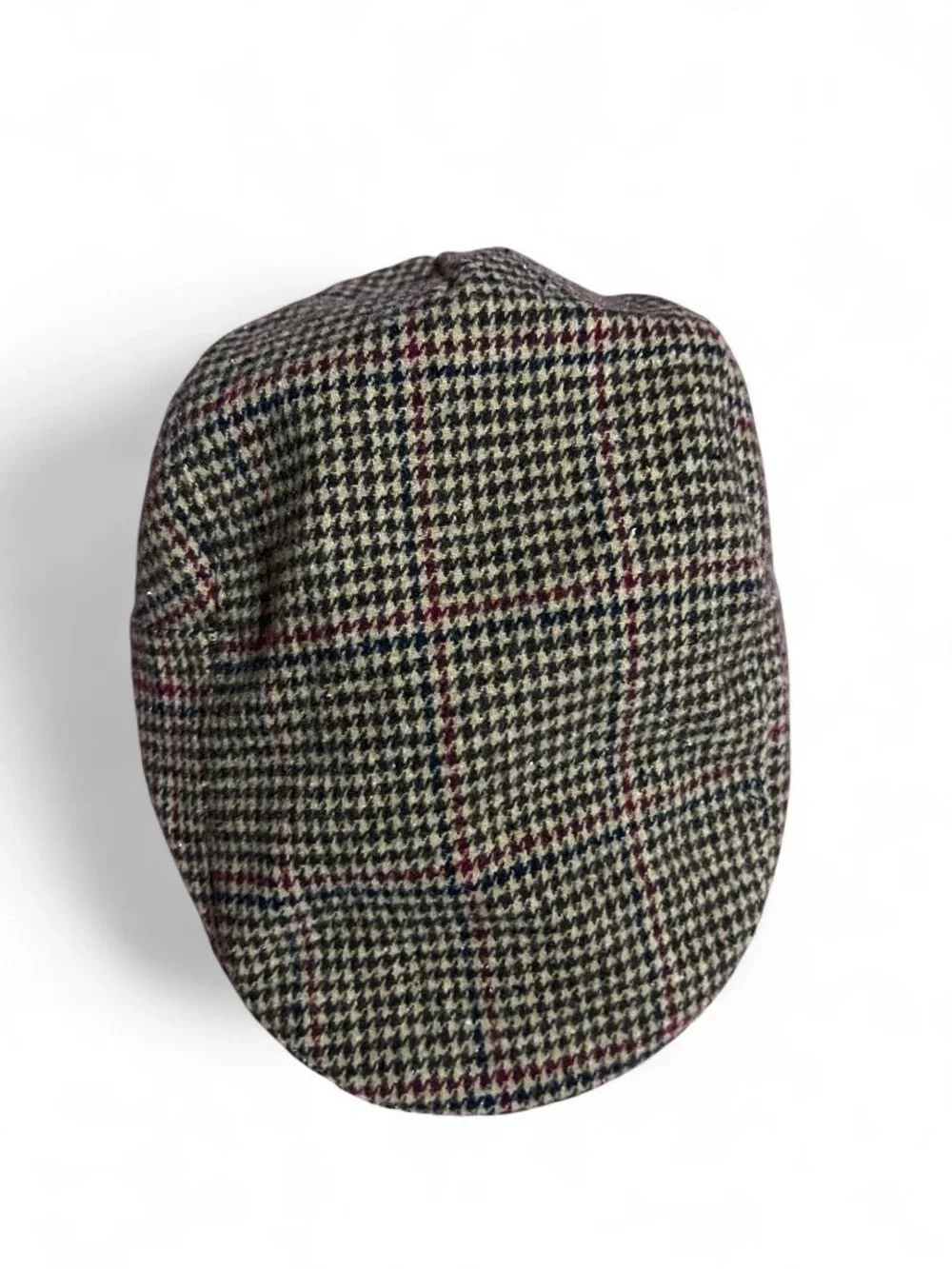 Chaps Classic Houndstooth Wool Driver Cap - Brown